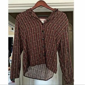 Vintage Pattern Blouse with Shoulder Pads